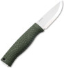 Boker Bronco Mini Fixed Blade Knife - 3.5" CPM-3V Two-Tone Stonewashed Scandi Drop Point Blade, Green TPE Handles, Kydex Sheath - 121518