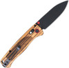 CobraTec Knives Zebrawood Bar Lock Folding Knife - 3.0" D2 Drop Point Black Blade, Aluminum Body with Zebrawood Scales