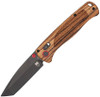 CobraTec Knives Zebrawood Bar Lock Folding Knife - 3.0" D2 Tanto Black Blade, Aluminum Body with Zebrawood Scales