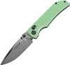 Tenable Knives Eaglestrike Crossbar Lock Folding Knife - 3.73" Nitro-V Black Stonewashed Drop Point Blade, Green Anodized Aluminum Handles - T1095V3
