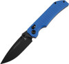 Tenable Knives Eaglestrike Crossbar Lock Folding Knife - 3.73" Nitro-V Black Stonewashed Drop Point Blade, Blue Anodized Aluminum Handles - TB1095V6