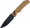 Tenable Knives Eaglestrike Crossbar Lock Folding Knife - 3.73" Nitro-V Black Stonewashed Drop Point Blade, Bronze Anodized Aluminum Handles - TB1095V5