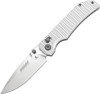 Tenable Knives Eaglestrike Crossbar Lock Folding Knife - 3.73" Nitro-V Stonewashed Drop Point Blade, Silver Anodized Aluminum Handles - T1095V4