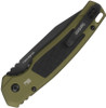 Kershaw 7106OL Launch 21 Button Lock AUTO Folding Knife - 3.45" CPM-M4 Black PVD Drop Point Blade, Olive Green Aluminum Handles with Black G10 Inlays, Deep Carry Reversible Clip