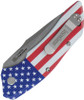 Kershaw Launch 1 USA Flag AUTO Folder - 3.4" CPM-Magnacut Stonewashed Plain Blade, USA Flag Anodized Aluminum Handles - 7100USA