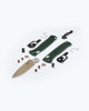 Benchmade Seasonal Mini Bugout AXIS Folding Knife - 2.82" Elmax Tan Cerakote Drop Point Blade, Taiga Green Grivory Handles - 533TN-2601