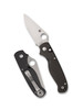 Spyderco ButtonUp Button Lock Folding Knife - 3.27" Satin Modified Clip Point Plain Blade, Peel-Ply Carbon Fiber/G10 Laminate Handles, Reversible Clip - C275CFP