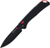 Buck 700 Nomad Crossbar Lock Folding Knife - 3.25" D2 Black Drop Point Blade, Black Anodized Aluminum Handles, Red Accents - 14420