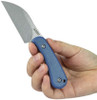 Kubey KU412C Rockhopper Fixed Blade Knife - 2.64" 14C28N Beadblast Wharncliffe Blade, Blue Micarta Handles, Kydex Sheath