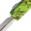 Microtech 12324-10Z UTX-85 Zombie Tech OTF Knife - 3.125" Bohler M390MK Stonewash Double Edge Dagger Blade, Zombie Tech Handles