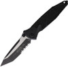 Microtech 161-2T Socom Elite Tactical Manual Folding Knife - 4.05" Black Tanto Combo Blade, Black Aluminum Handles, Liner Lock