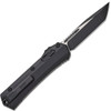 Microtech 185-1T Glykon Tactical AUTO OTF Knife 3.75" Black Tanto Plain Blade, Black Aluminum Handles with Titanium Overlays, Nickel Boron Internals