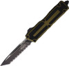 Microtech Scarab II Gen III Tanto OTF Knife OD Green Two-Tone Serrated