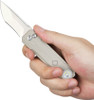 OKNIFE LK Folding Pocket Knife with Flashlight LK MAO DESERT WHITE - 2.48" Blade, Bohler M390 Steel, MAO Desert White Aluminum Handle