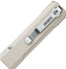 OKNIFE LK Folding Pocket Knife with Flashlight LK MAO DESERT WHITE - 2.48" Blade, Bohler M390 Steel, MAO Desert White Aluminum Handle