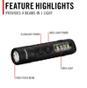 Coast Products KL30R Rechargeable EDC Flashlight with UV Black - 31460