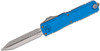 Microtech UTX-70 Gen IV OTF 2.5" M390MK Stonewash Double Edge Spartan Blade Blue Aluminum Handle Auto - 12494-10BL