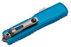 Microtech UTX-70 Gen IV OTF 2.5" M390MK Stonewash Double Edge Spartan Blade Blue Aluminum Handle Auto - 12494-10BL