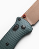 Benchmade Bailout 537FE-2601 3.38" CPM-S90V FDE Battlewash Tanto Blade Taiga Green Aluminum Handle Knife - 537FE-2601
