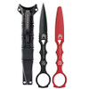 Benchmade SOCP Dagger 176BK-COMBO 3.22" 440C Black Double Edge Blade & Red Trainer Set Black Sheath - 176BK-COMBO