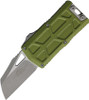 Microtech Exocet II OTF 2.375" M390MK Apocalyptic Wharncliffe Blade Aluminum Handle OD Green Money Clip - 1156-10APOD