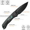 REMETTE Steed Button Framelock Knife 3.82" Bohler M390 Black DLC - RTWS-BCBA