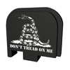 Bastion Slide Back Plate - Don't Tread on Me, Black and White, Fits Glock 43, 43X, and 48