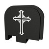 Bastion Slide Back Plate - Cross, Black and White, Fits Glock 43, 43X, and 48