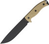 Ontario Knife Company RAT 7 Fixed Blade 7.0" 1075 Carbon Steel Canvas Micarta Handle - 8668