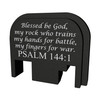 Bastion Slide Back Plate - Psalm 144:1, Black and White, Fits Glock