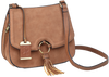 Bulldog Case Cross Body Style Purse W/ Holster - Tan Suede, Fits Most Small Autos & Revolvers