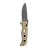 Benchmade 2750GY-3 Auto Adamas - 3.78" CruWear Tungsten Gray Plain Blade, Desert Tan G10 Handles, Ballistic Nylon Sheath