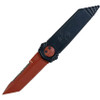Paragon (Ashville Steel) Dredd Lock Gravity Knife - 4" CPM-S30V Red Tanto Partially Serrated Blade, Black Handles