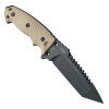Hogue EX-F01 Combat Knife Fixed - TANTO - 5-1/2" A2 Tool Steel Blade, FDE G10 Handles, MOLLE Sheath - 35127