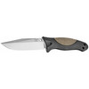 Hogue EX-F02 Fixed Blade Knife - 4.5" 154CM Clip Point Blade, Stone Tumbled Finish, Black Polymer Frame with FDE OverMolded Rubber Insert