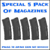 Magpul PMAG 30 AR/M4 GEN M3 w/ Window - 5 PACK OF WINDOWED MAGAZINES