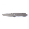 Vargo Outdoors Sobata 398 Titanium Folding Knife -  3.2" Sintered Titanium Ceramic Silver Alloy Blade, 6AL4V Titanium Handles