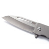 Vargo Outdoors Sobata 398 Titanium Folding Knife -  3.2" Sintered Titanium Ceramic Silver Alloy Blade, 6AL4V Titanium Handles