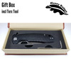 Honey Badger Knives Medium Linerlock Black Folding Knife - 3.19" 8Cr13MoV Blade, Black Textured GRN Handle