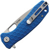 Honey Badger Knives Medium Linerlock Blue Folding Knife - 3.19" 8Cr13MoV Blade, Blue Textured GRN Handle