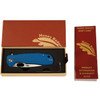 Honey Badger Knives Medium Linerlock Blue Folding Knife - 3.19" 8Cr13MoV Blade, Blue Textured GRN Handle