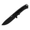 WOOX Rock62 X-Grip Fixed Blade - 4.5" Black Sleipner Steel Blade, Black X-Grip Micarta Scales