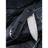 Civivi  Knives C907DS Elementum Flipper Knife - 2.96" Damascus Blade, Carbon Fiber and Black G10 Handles