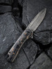 CIVIVI Knives C907C-DS3 Elementum Flipper Knife - 2.96" Damascus Blade, Contoured Copper Shred Carbon Fiber Handles