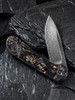 CIVIVI Knives C907C-DS3 Elementum Flipper Knife - 2.96" Damascus Blade, Contoured Copper Shred Carbon Fiber Handles