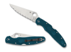 Spyderco Police 4 Lightweight K390 Folding Knife - 4.38" K390 Satin Plain Blade, Blue FRN Handles - C07FP4K390