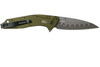 Kershaw Dividend Assisted Flipper Knife - 3" N690 and CPM-D2 Composite Bead Blasted Plain Blade, Olive Aluminum Handles