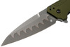 Kershaw Dividend Assisted Flipper Knife - 3" N690 and CPM-D2 Composite Bead Blasted Plain Blade, Olive Aluminum Handles