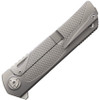 Liong Mah Designs Warrior 2 Flipper Knife - 3.7" M390 Compound Ground Blade, Knurled Titanium Handles