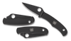 Spyderco Bug Black Micro-Size Folding Knife - 1.26" Black Oxide Plain Blade and Stainless Steel Handle